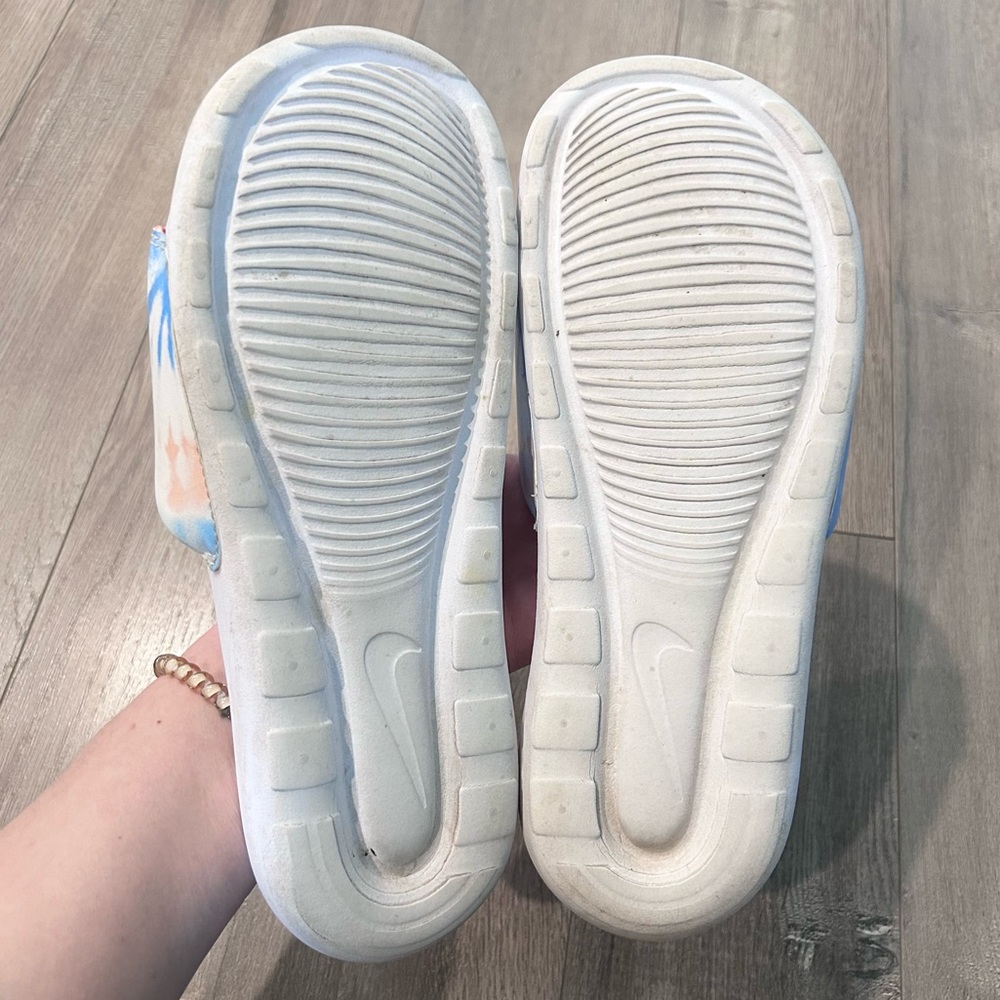 Nike White Slides with Pastel Tie-Dye Strap - Picture 6 of 6